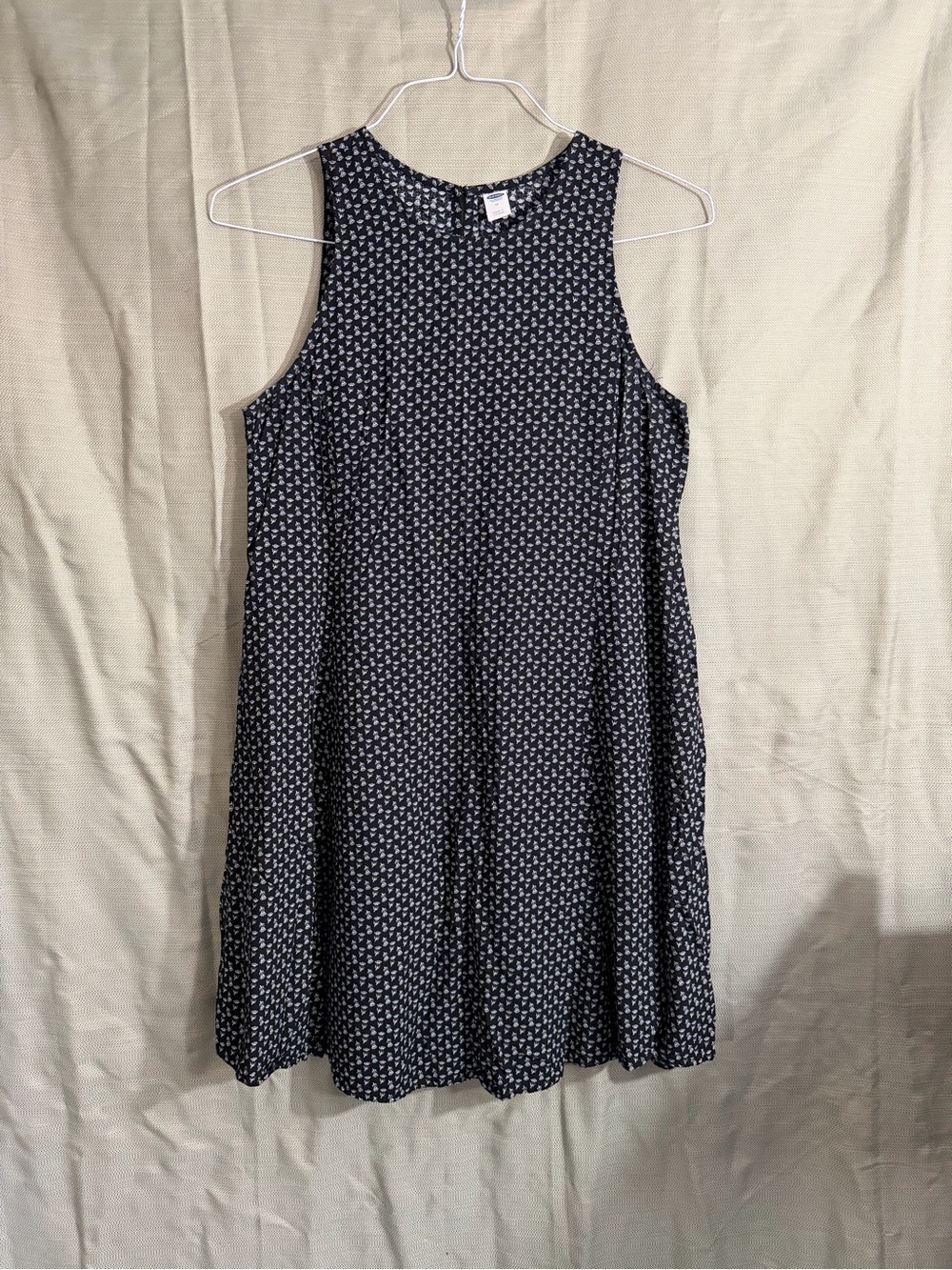 Old Navy black with White Micro-Print Sleeveless Mini Dress - Picture 3 of 9